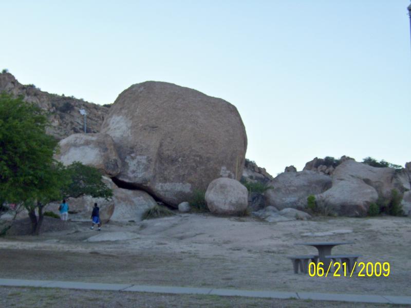Rock formations in Texas Canyon (30 miles west of Willcox, AZ, on I-10).