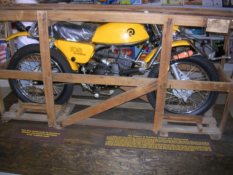 Rockford Motorcycle from 60's found still in crate.