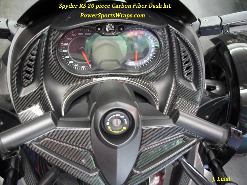 RS 20 Piece Dash kit CF - This is a full view of our 20 piece Spyder RS dash kit. ONLY available from: PowerSportsWraps.com  814-838-6377