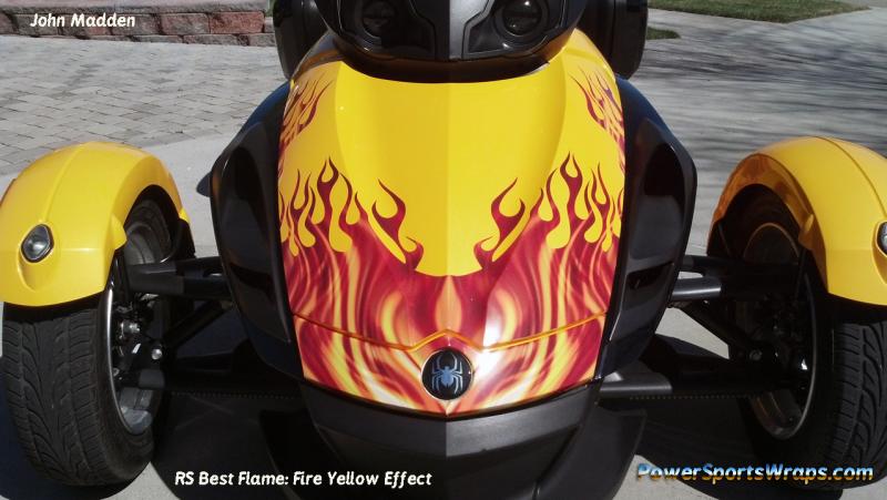 RS Best Flame  Fire Yellow Effects added to match the features and color of John's Spyder.