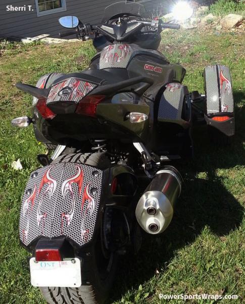 RS custom kit included the tail and rear fender pieces.  What are you graphic ideas for your Spyder?  814-838-6377