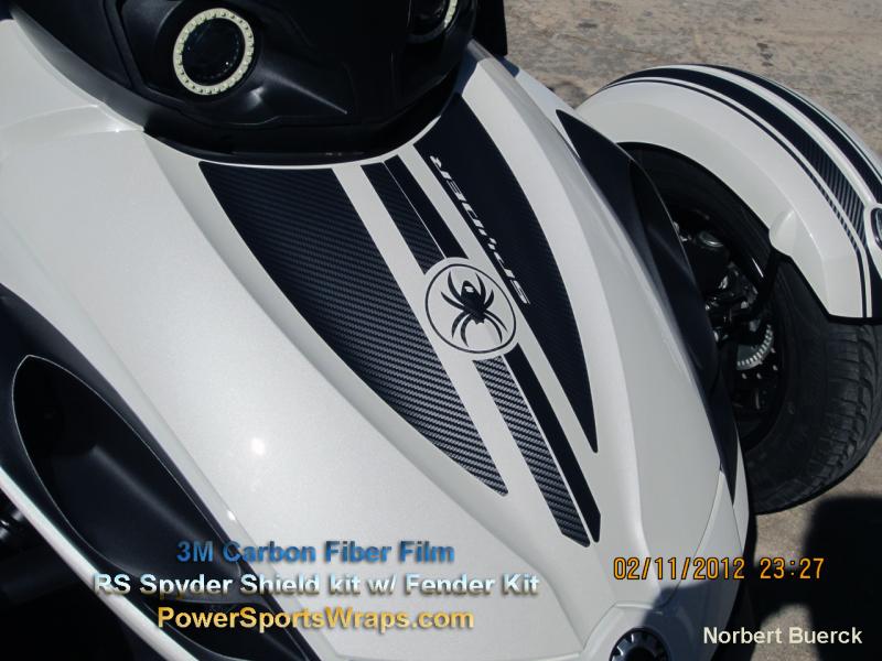 RS Spyder Shield w  fender kit 2- 3M carbon Fiber film.