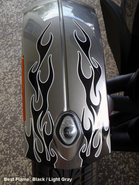 RT Best flame FENDERS- Black - light Gray.