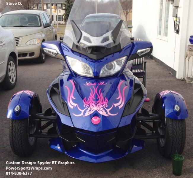 RT ButterFly graphics: custom designed for Spyder RT. What's your graphic idea for your Spyder?  Email me: pete@powersportswraps.com