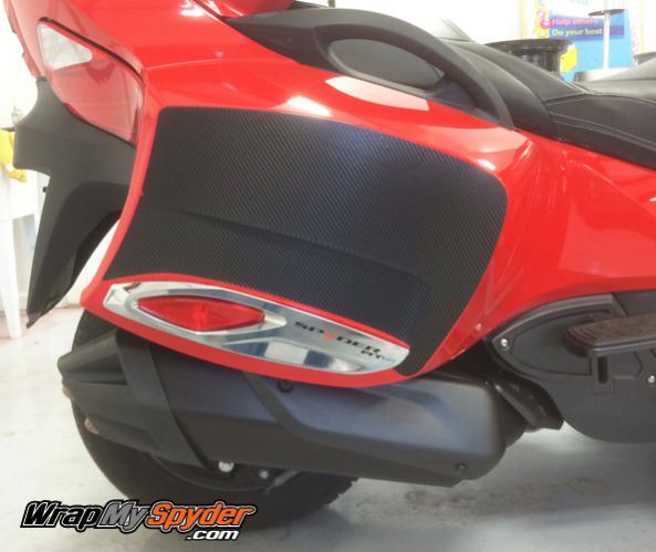 RT  Carbon Fiber Panel Insert kit by WrapMySpyder.com Side saddle bag inserts.