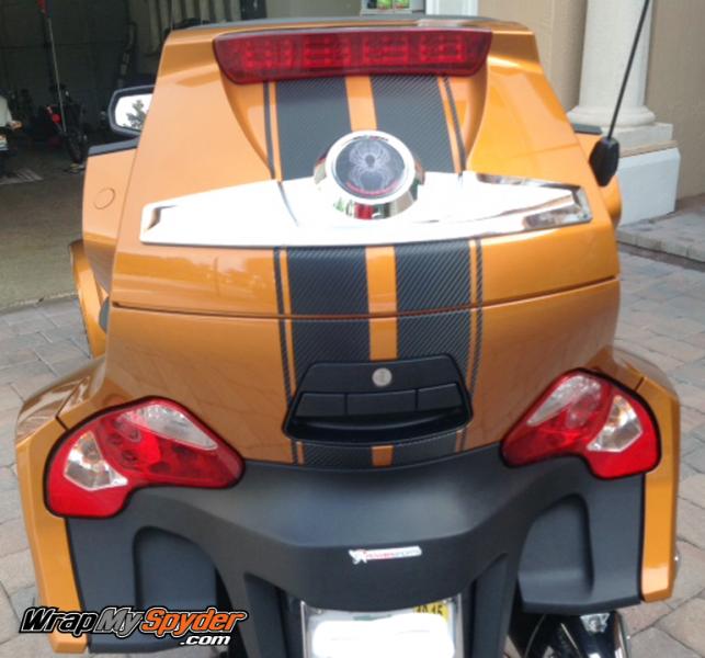 RT- GT 3M Carbon Fiber Racing stripes add a real flair to any Spyder model or color. Contact us to see how we can help you customize your machine. 814