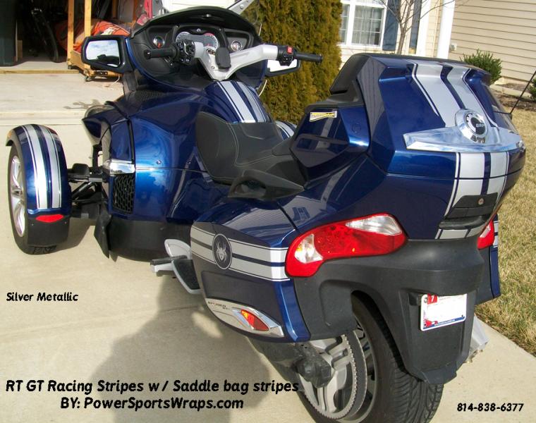 RT GT Racing stripes silver: A complete look with the fenders and saddle bag stripes.