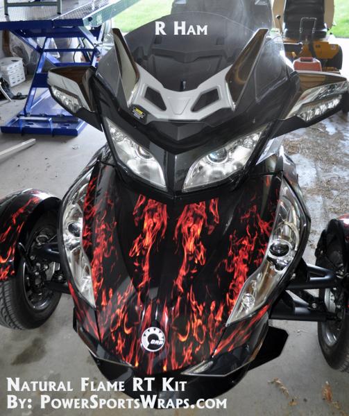 RT Natural flame- Just look at the true fire look. All you do is peel and stick this pre-cut kit on your Spyder.  814-838-6377