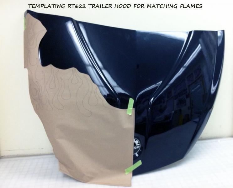 RT622 HOOD... We are templating the hood to match the flames on the bike.. should look super cool.  This is the time consuming part of the project..
