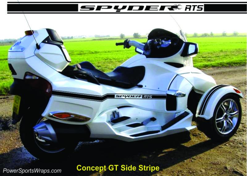 RTS RACING STRIPE CONCEPT- This was an idea we had for those who wanted a side stripe. Notice the text cut into the stripe with the spider.