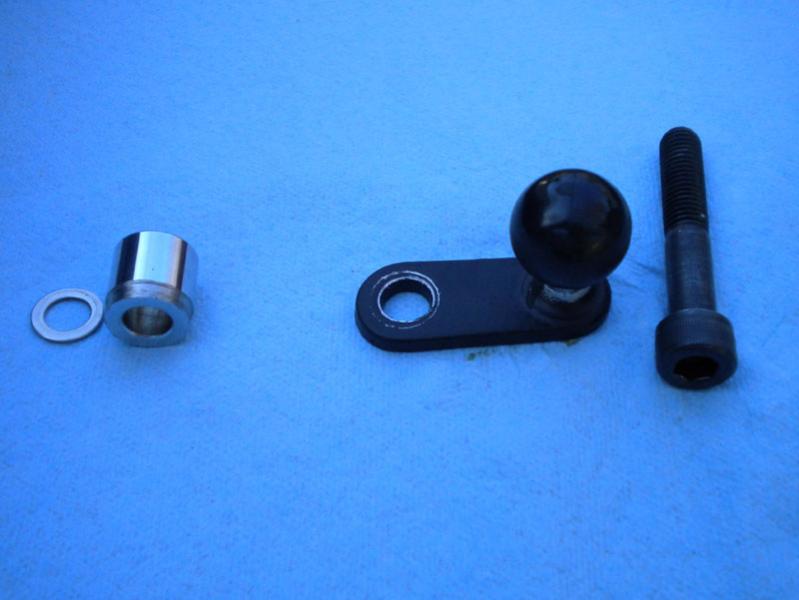 RTS RAM Mount Components
*Original Washer
*Modified 3/8" x 3/4" (M10 x 19 mm) Chrome Spacer
*RAM-B-253U  Mount
*M10 x 1.50 x 60 mm Socket Head Screw
h