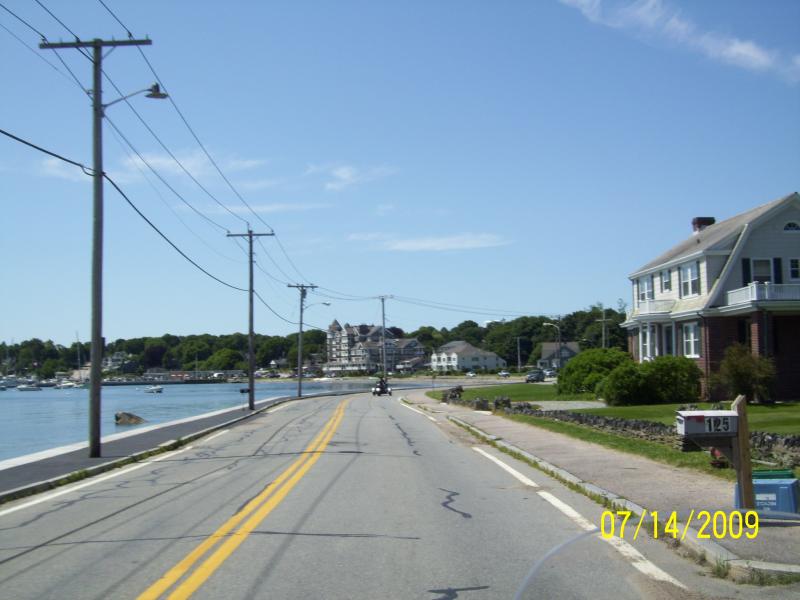 Running after Roaddog into Newport, RI.