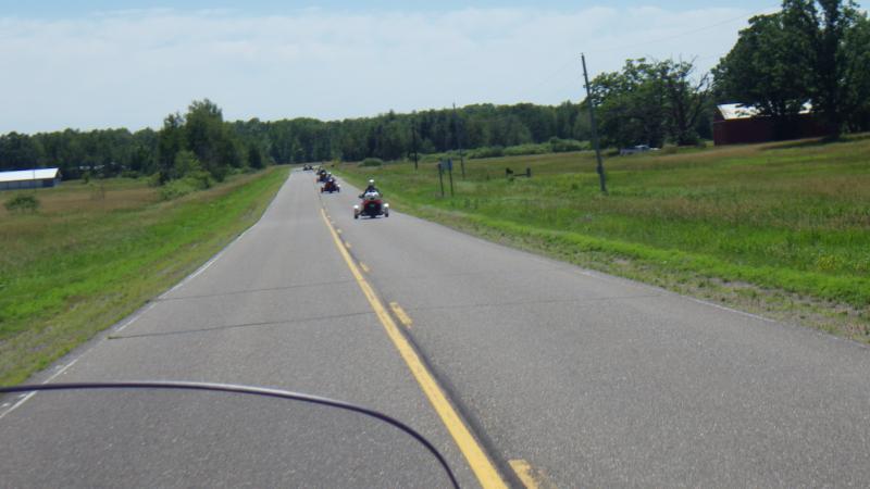 Rydin' back from lunch to meet at Caswells to start the prep for the parade.