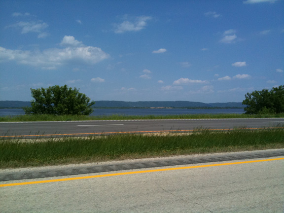 Ryding along the Mississippi in Minnesota.