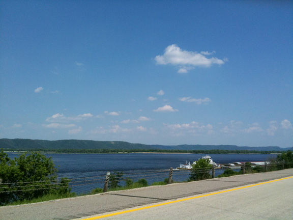 Ryding along the Mississippi in Minnesota.