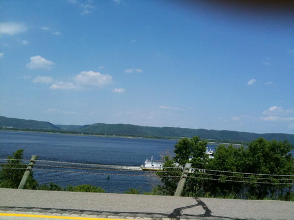 Ryding along the Mississippi in Minnesota.