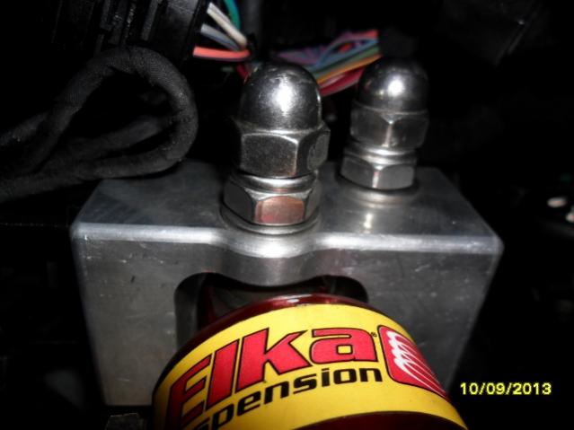 S/S Dome nuts in place  Extra protection against any wires catching against the bolt threads