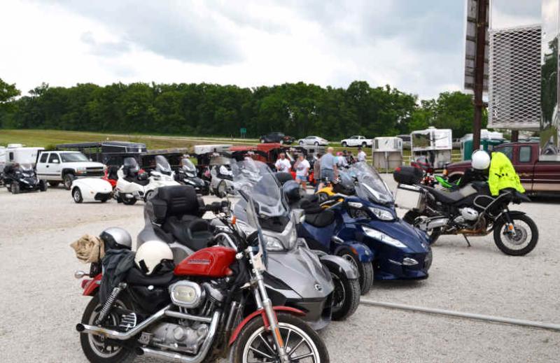 sat bikes even parked in vendor village