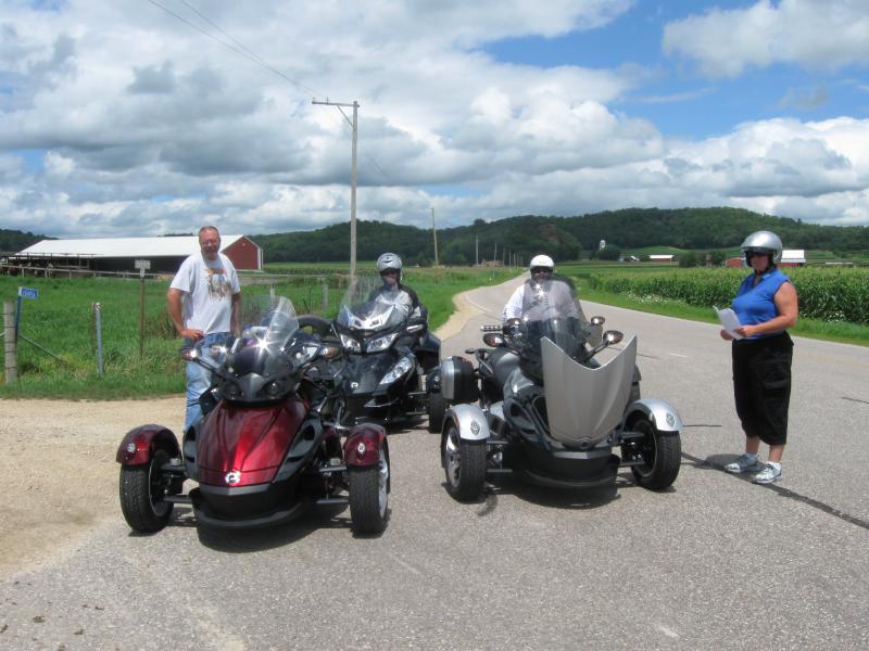 Saturdays ride with Butch, Ann, Joe, and Kelly.  Stopping to consult our map.