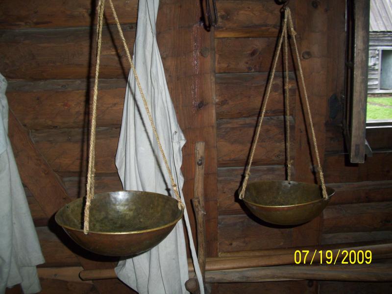 Scales for weighing ingredients in the kitchen/bakery.