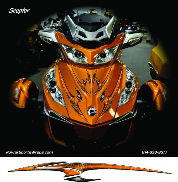 Sceptor Orange: Add some motion by using our Sceptor graphics kit on your bike.  Multiple 3D effects and shading on this kit.  Order this kit for $129