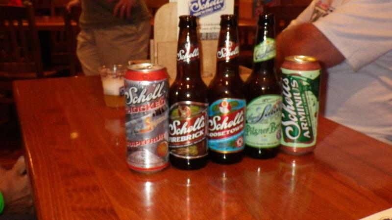 Schell Brewery samples after our tour.