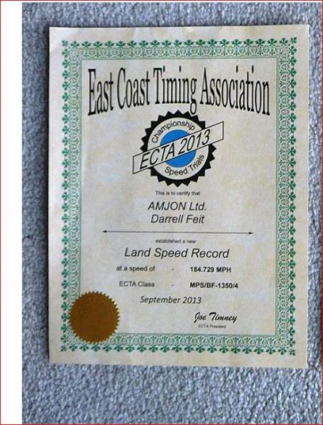 Sept 2013 Land Speed Record