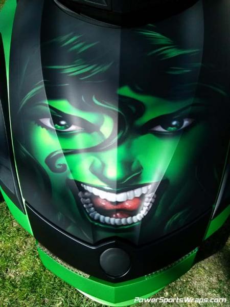 She Hulk - close up view of this vinyl wrap.