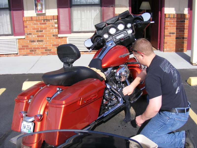 Shining up the ride.