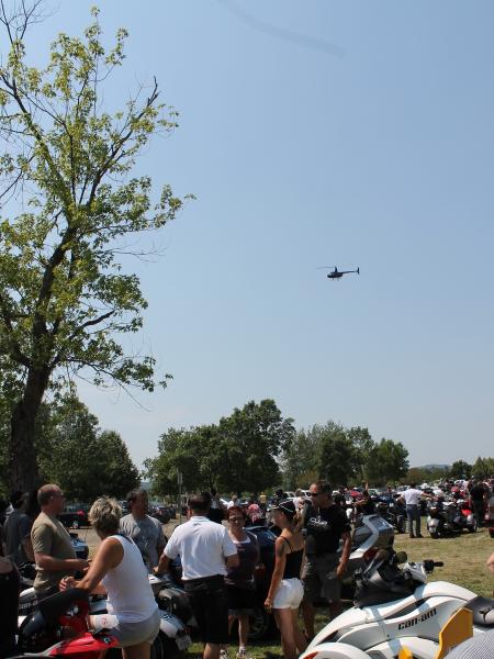Shoper taking pictures of the Spyderfest site from above