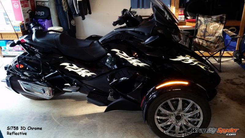 si758 3D chrome reflective.  Get noticed when you ride at night for that added safety.  WrapMySpyder.com