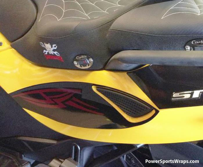 side panel- Brake stripe over Solid Black panel cutout.