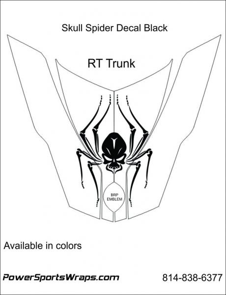 Skull Spider decal RT trunk: This decal is available in other colors and for other Spyder models.  814-838-6377