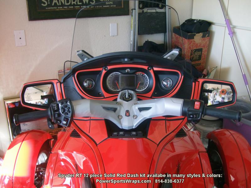 Solid Red RT Dash kit: The dash kit really adds a lot to the look of any Spyder. Contact us for order details..