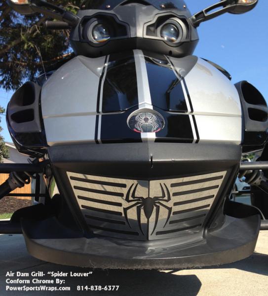 "Spider Louver" Chrome air-dam grill insert for Spyder RS, GS, RSS, ST  To order call 814-838-6377 Conform chrome grill $49.00 +sh