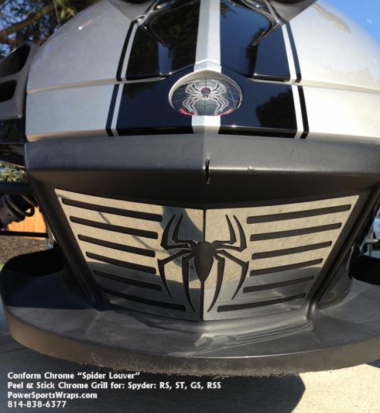 "Spider Louver" Chrome air-dam grill insert for Spyder RS, GS, RSS, ST  To order call 814-838-6377 Price $49.00 + sh.
