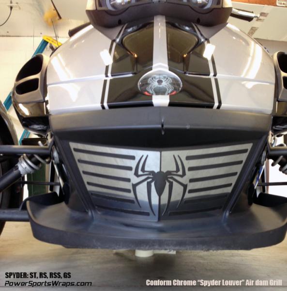 "Spider Louver" Chrome air-dam grill insert for Spyder RS, GS, RSS, ST  To order call 814-838-6377