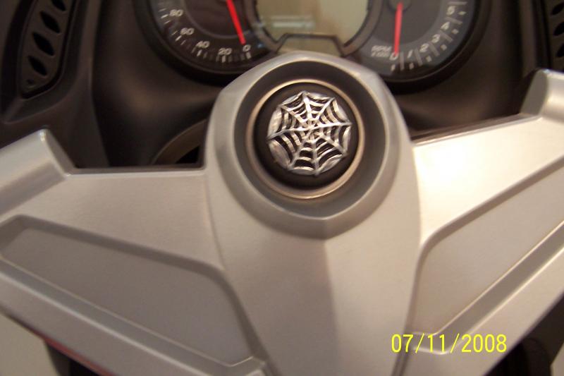 Spider web medallion cover for key hole