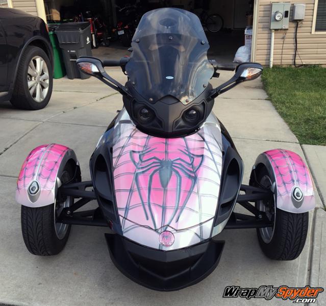 Spidy on web Pink with Glitter Sparkle laminate