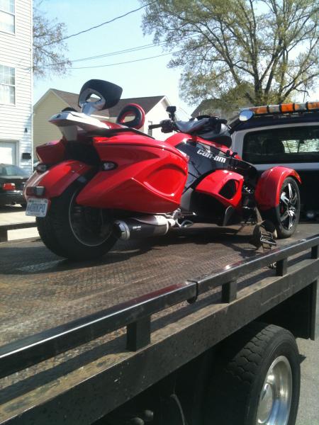 spyder being towed in Norfolk Va.