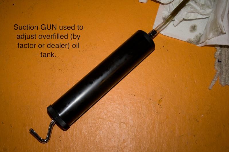 Spyder Dealertoomuchiol 6- After removing 12oz of oil (overfilled by factory or dealer) I am on the BRP recommended oil level mark, now