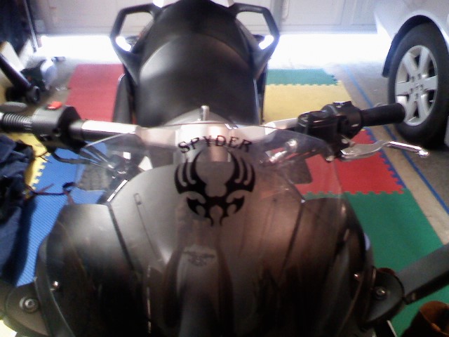 Spyder Decal 1.  He did this one in black instaed of silver, but we got it anyway.  Wanted it on the trunk, but it was kind of small.