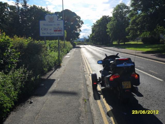 Spyder just outside Perth Scotland 
Brother lives in Perth WA so sent this Photo to him