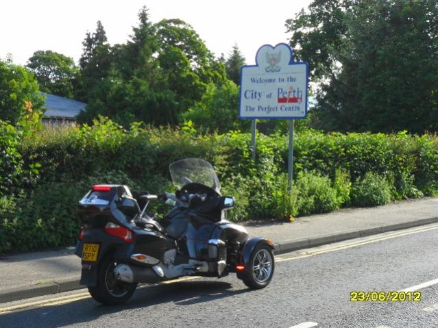 Spyder just outside Perth Scotland 
Brother lives in Perth WA so sent this Photo to him