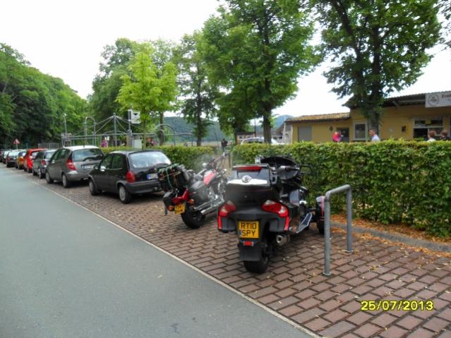Spyder parked outside the visitors centre Eder Dam