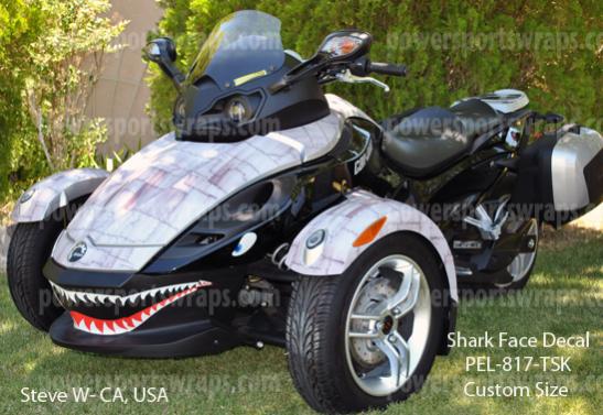 Spyder RS, GS, RSS dirty air craft metal with optional shark face decal.