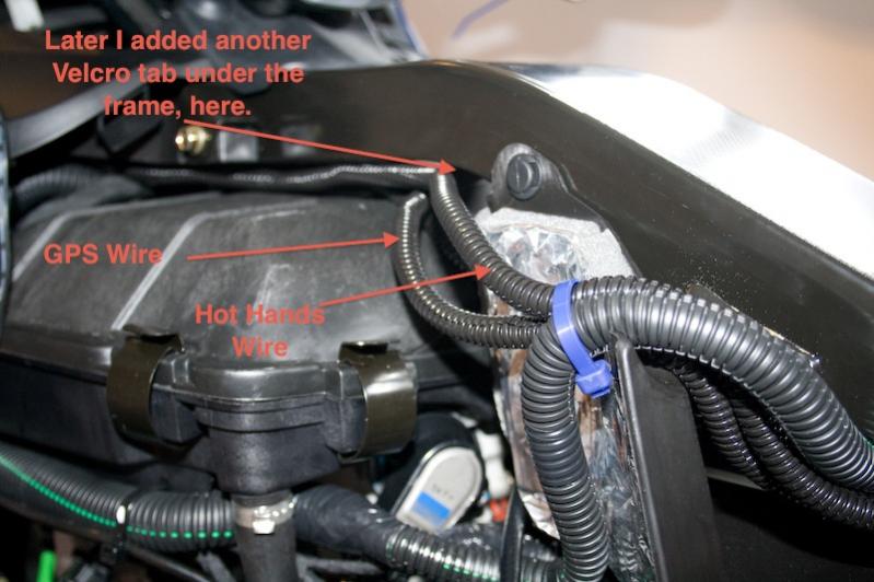 SpyderHotHands GPS Wiring 6 - Installing Hot Hands (heated grips - low power draw) and Garmin GPS mount - Both powered directly from the battery - Ins