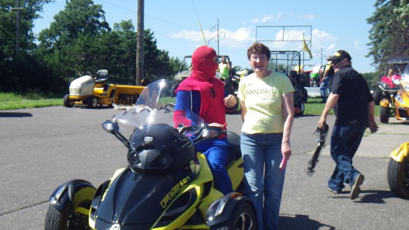 Spyderman with his Mom (I think).