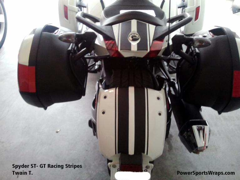ST- GT Racing Stripes - Matte Black. Here is a photo of the tail and rear fender stripes on an ST