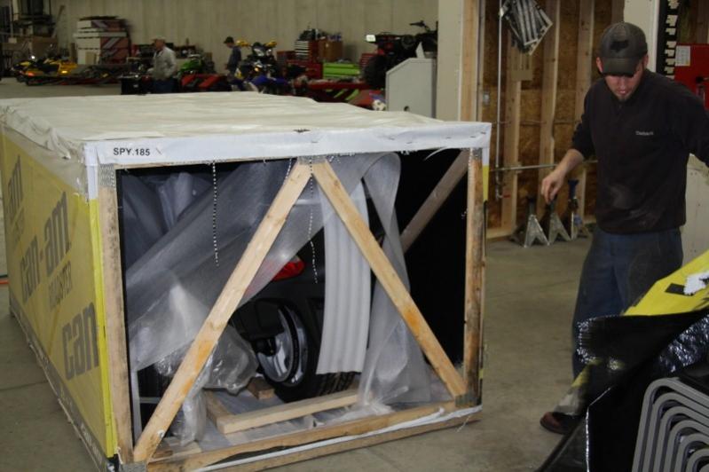 Starting to unwrap crate. First view of the RT-S.